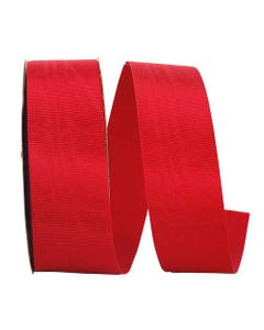 Red Bengaline Moire 1 3/8 Inch x 25 Yards Grosgrain Ribbon