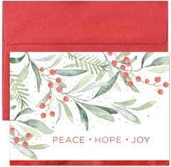 Watercolor "Peace Hope Joy" Holiday Cards