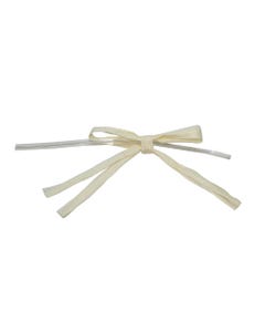 Ivory 1/4 inch x 100 pieces Twist Tie Bows