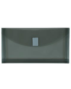 Smoke Gray Hook and Loop Closure Plastic Envelope - #10 Business 5 1/4 x 10 with 1" Expansion