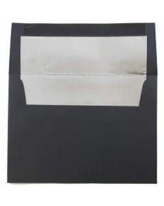 Black Linen Silver Foil Lined A6 4 3/4 x 6 1/2 Envelopes