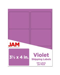 Violet Purple 3 1/3 x 4 Labels 120 labels per Pack