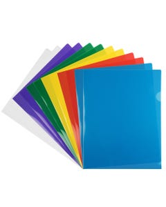 Assorted Colors Letter Size Plastic Sleeves