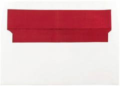 3 7/8 x 8 1/8 Invitation Envelopes - White with Red Foil