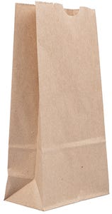 Brown Kraft Paper Lunch Bags - Small - 4 1/4 x 8 x 2 1/4 - 25 Pack