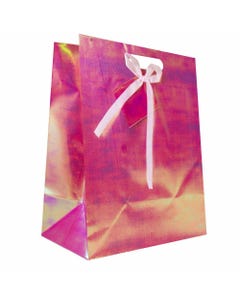 Fuchsia Holographic Large 10 x 13 x 5 Gift Bag
