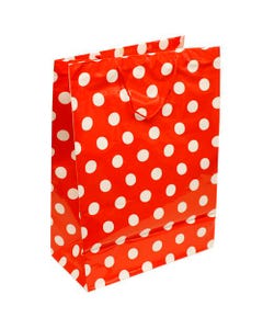 Red with White Pock Dots XXX Large 17 x 23 x 9 Gift Bag