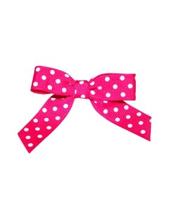 Pink with White Polka Dots 5/8 inch x 100 pieces Twist Tie Bows