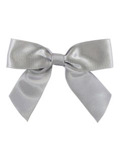 Silver 7/8 Inch x 100 Pieces Twist Tie Bows