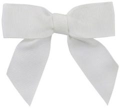White Twist Tie Bows - 7/8 Inch - 100 Pack