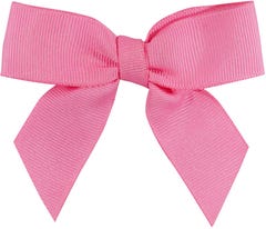 Hot Pink Twist Tie Bows - 7/8 Inch - 100 Pack