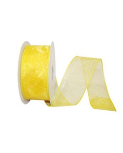 Yellow Sheer Glitz 2 1/2 inch x 50 yards Ribbon