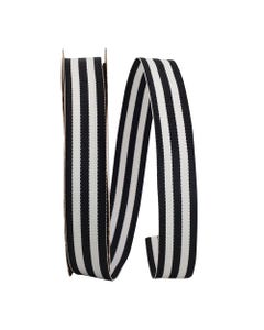 Black Stripes 7/8 Inch x 25 Yards Grosgrain Ribbon