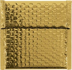 7 x 6 3/4 Bubble Mailer with Peel & Seal - Gold Metallic