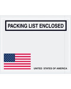 4 1/2 x 5 1/2 Packing List Enclosed Envelopes with Peel & Seal - Patriotic