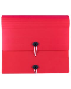 Red Binder with Expanding File 11 1/4 x 13 Plastic Portfolio
