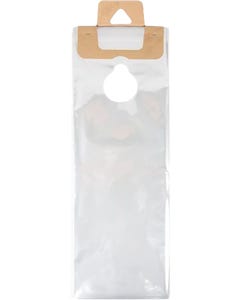 6 1/8 x 12 3/8 (Outer Dimension 6 1/8 x 16 1/8 + Hanger) BOPP Door Knob Bag - Clear with Cardboard Hanger - Pack of 100