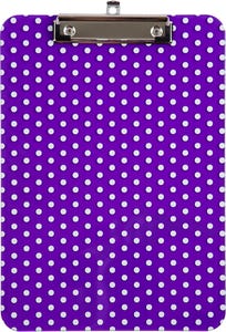 Purple Dots 9 x 12 1/2 Translucent Plastic Clipboard