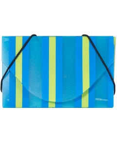 Blue Plastic Business Card Case with Elastic