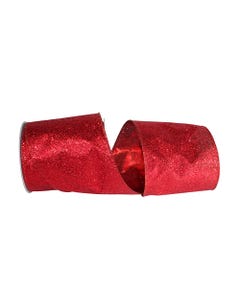 Bold Red Sparkle 4 Inch x 10 Yards Christmas Ribbon
