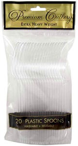 Clear Plastic Spoons - 20 Pack