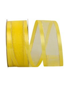 Yellow 1 1/2 inch x 25 yards Sheer Ribbon