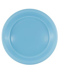 Sea Blue Large Plastic Plates - Pack of 20