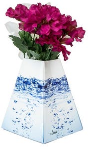 Water Drops Design Paper Pop Flower Vases - 3 Pack