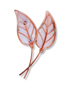 Gleaming Rose Gold 12 Pieces Gleaming Floral Leaves