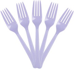 Light Purple Lilac Plastic Forks - 50 Pack
