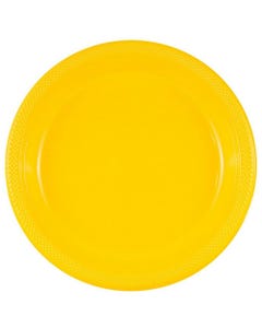 Yellow Large Plastic Plates - Pack of 20