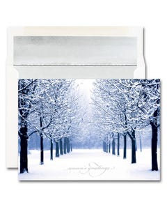 Blue Tree Scene Christmas Cards