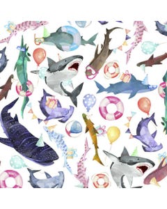 Shark Party Wrapping Paper Roll 417 ft x 24 in (834 sq ft)