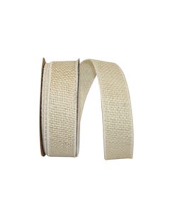 Ivory Wired 1 3/8 Inch x 10 Yards Burlap Ribbon