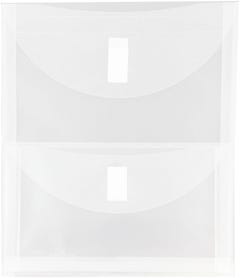 Clear Hook and Loop Closure Plastic Envelope - Letter Open End 9 3/4 x 13 with 2 Pockets