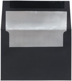 A7 Invitation Envelopes (5 1/4 x 7 1/4) - Black Linen with Silver Foil