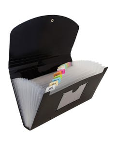 Black Check Size 5 x 10 1/2 13 pocket Expanding File