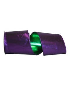 Purple/Green Lame 4 Inch x 10 Yards Ribbon
