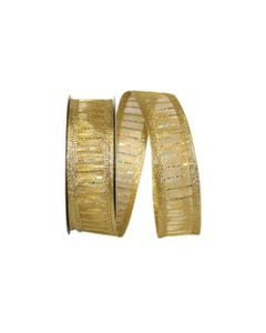 Gold Glimmer Stripes 1 1/2 Inch x 20 Yards Christmas Ribbon