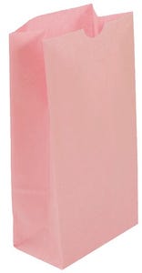 Baby Pink Paper Lunch Bags - X Large - 6 1/4 x 3 13/16 x 12 1/2