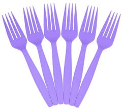 Bright Purple Plastic Forks - 50 Pack