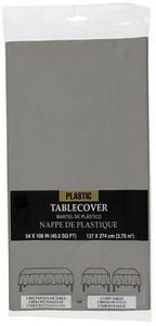 Silver Plastic Tablecover - 54 x 108