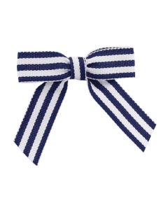 Navy & White Stripe 5/8 inch x 100 pieces Twist Tie Bows