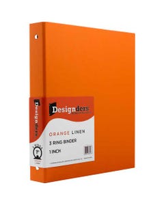 Orange Linen Designder 1 Inch Binder
