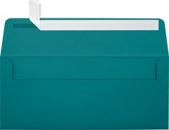 Teal Blue 32lb #10 Square Flap Envelopes (4 1/8 x 9 1/2) with Peel & Seal
