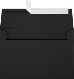 Smooth Midnight Black 32lb A8 Invitation Envelopes (5 1/2 x 8 1/8) with Peel & Seal