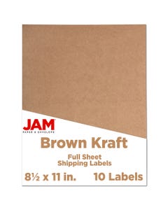 Brown Kraft 8 1/2 x 11 Full Page Labels 10 labels per Pack