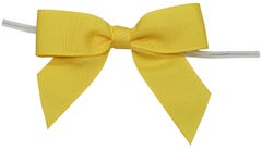 Lemon Yellow Twist Tie Bows - 5/8 Inch - 100 Pack