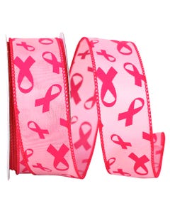 Breast Cancer Awareness Pink 1 1/2 Inch x 25 Yards Ribbon