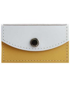 White / Yellow Leather Business Card Case